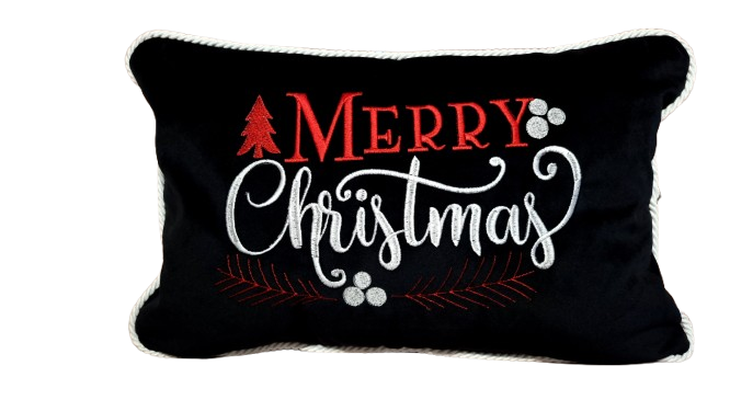 Poduszka świąteczna czarna  Merry Christmas