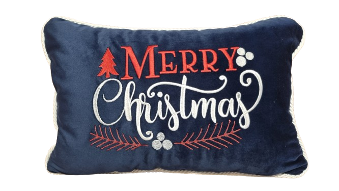 Poduszka świąteczna granatowa merry  christmas