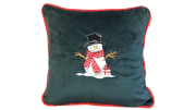 Poduszka świąteczna zielona bałwan
