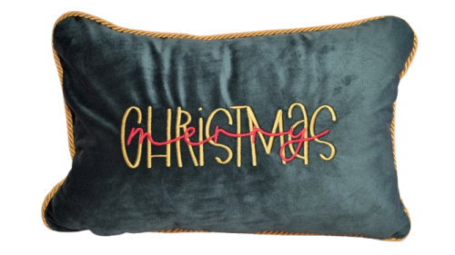 Poduszka świąteczna zielona Merry christmas