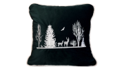 Poduszka świąteczna zielona zimowy krajobraz