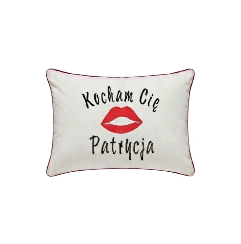 poduszka kocham Cie i usta