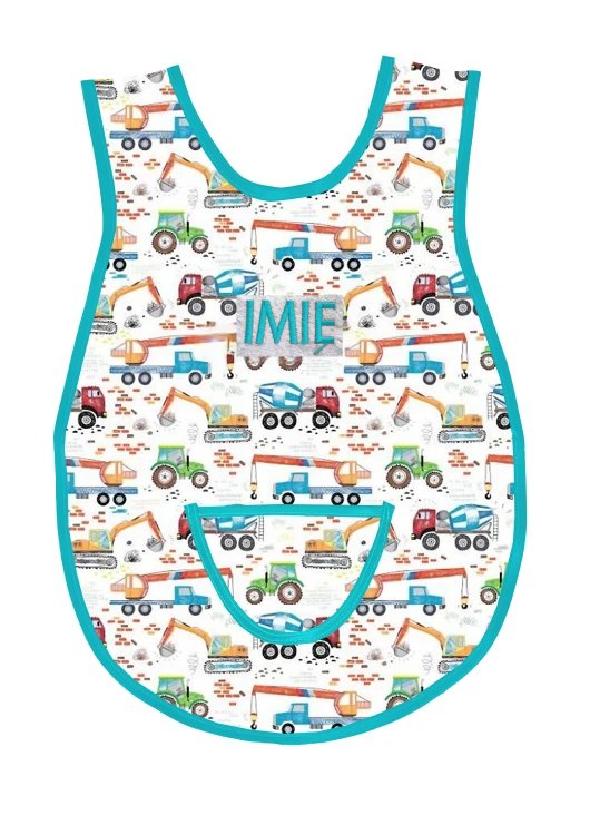 fartuszek budowa koparki betnioarki traktory wz 1775  turkusowa lamówka.jpg