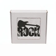 Personalizowany ręcznik z haftem gitara ROCK bawełna frotte 500g w białym pudełku z okienkiem prezent dla muzyka