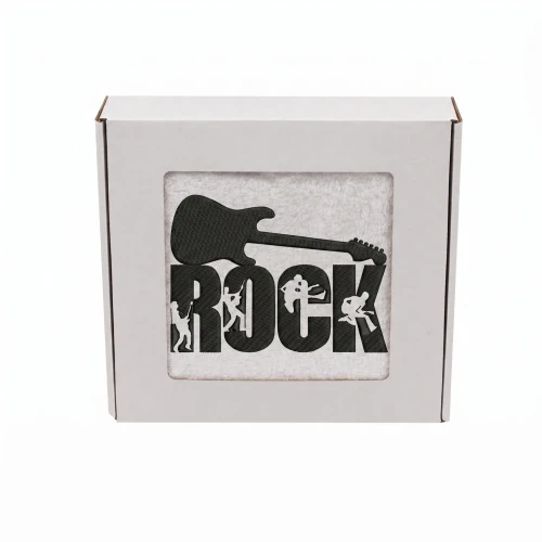 Personalizowany ręcznik z haftem gitara ROCK bawełna frotte 500g w białym pudełku z okienkiem prezent dla muzyka