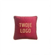 Elegancka poduszka reklamowa z haftem logo firmy w rozmiarze 45x45 cm