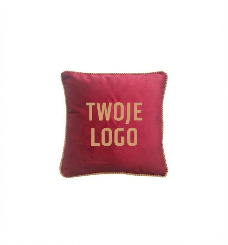 Elegancka poduszka reklamowa z haftem logo firmy w rozmiarze 45x45 cm