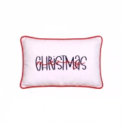 Biała poduszka ozdobna na Boże Narodzenie z napisem Christmas w rozmiarze 30x50